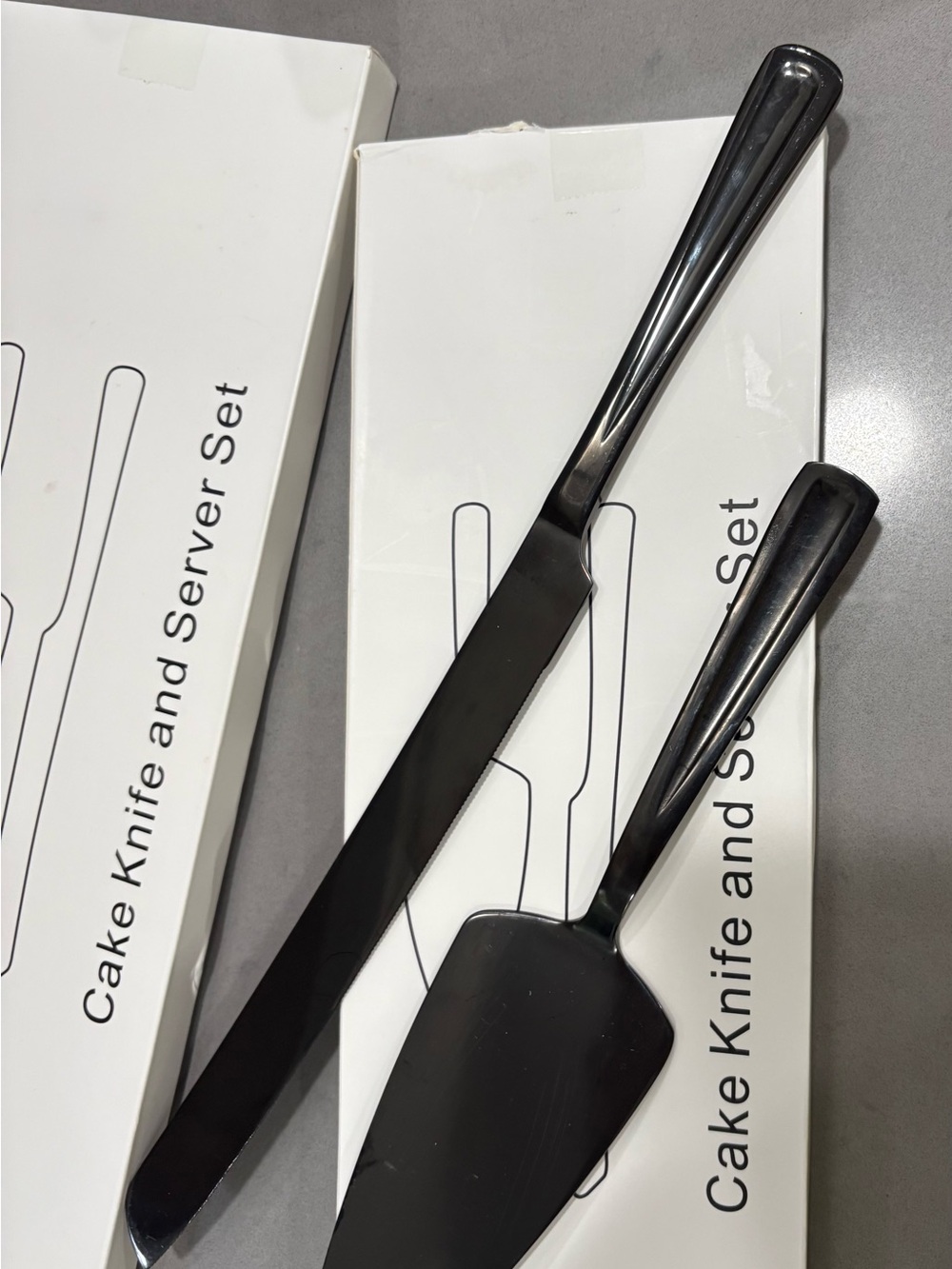 Cake knife and server set